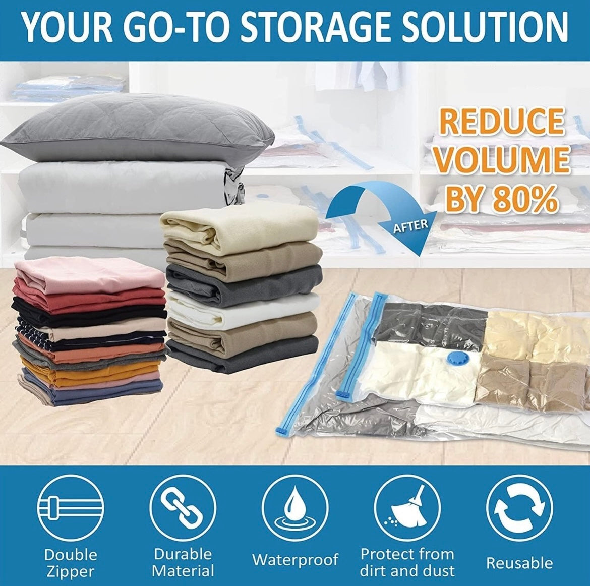 VACUUM STORAGE BAG 6PC SET