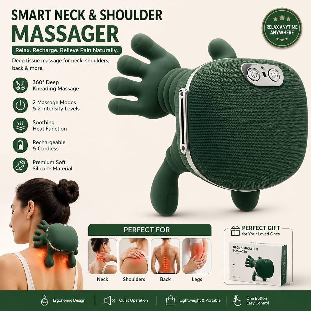4D Kneading Heated Body Massager – Deep Relaxation for Neck, Shoulder & Back